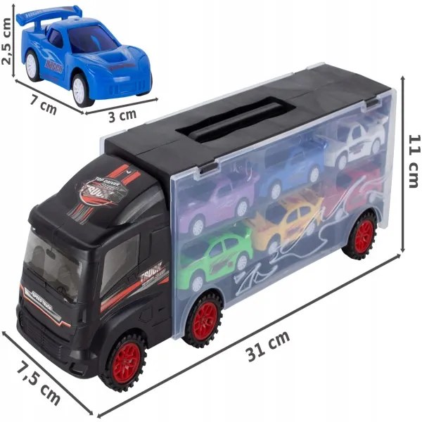 Nákladné auto TIR s 6 vozidlami