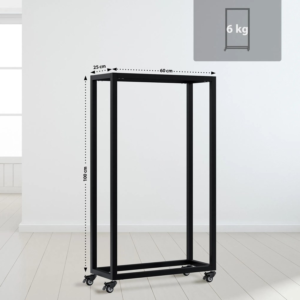 Stojan na drevo Hilta 25x60x100 cm - čierna