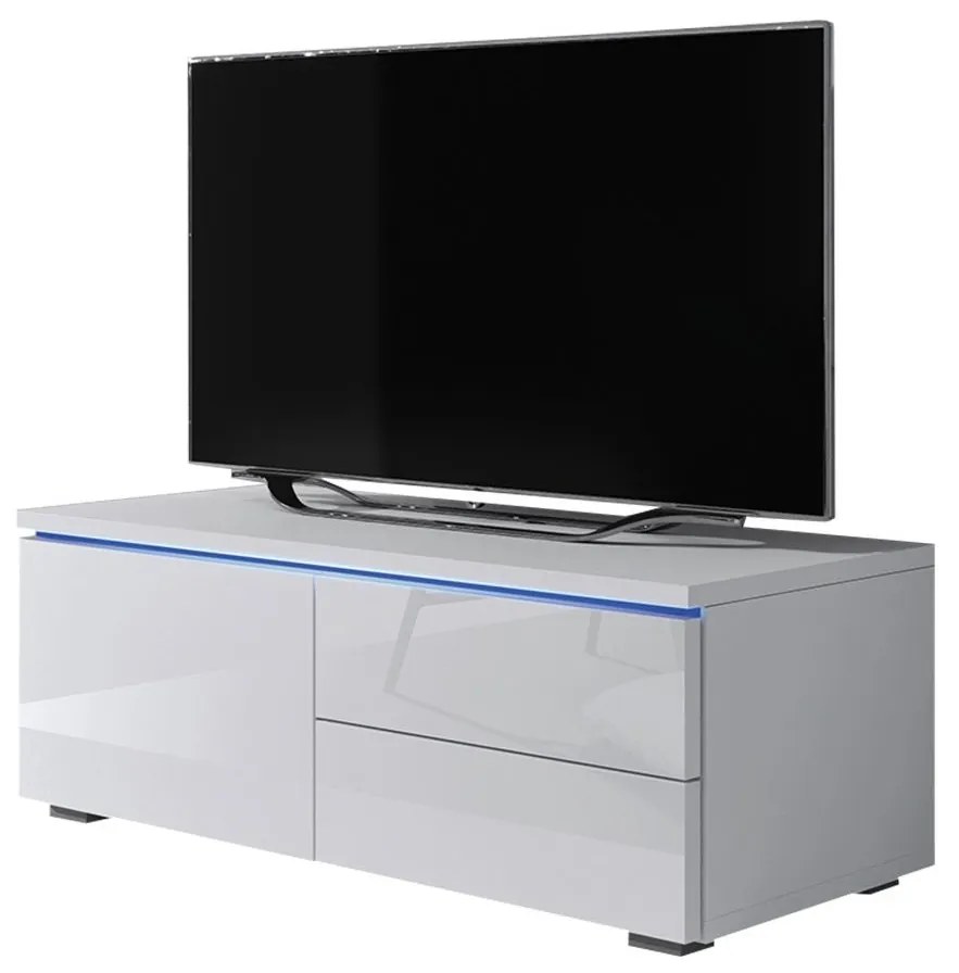 TV stolík Cleo XI L, Farby: biela / biely lesk