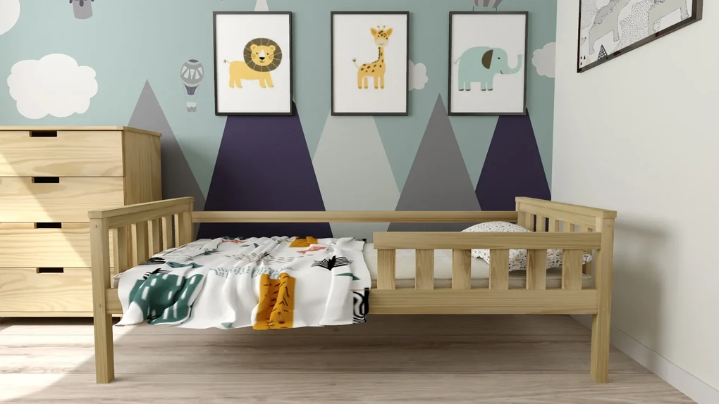 Detská posteľ MONTY 90 x 200 cm, borovica Rošt: S lamelovým roštom, Matrac: Matrac Deluxe 10 cm