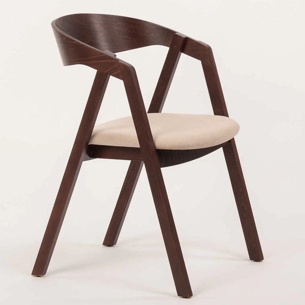 Stima stolička GURU buk s čalúneným sedákom Vyberte odtieň ->: Čierna, Vyberte látku ->: CARABU crema 86