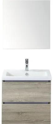 Kúpeľňový nábytkový set Vogue 60 cm s keramickým umývadlom a zrkadlovou skrinkou dub sivý