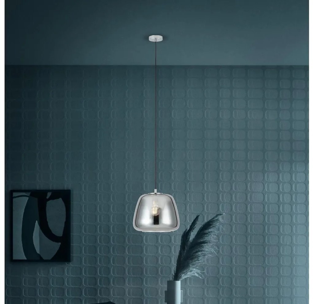 Eglo 39665 - Luster na lanku ALBARINO 1xE27/40W/230V pr. 35 cm dymová