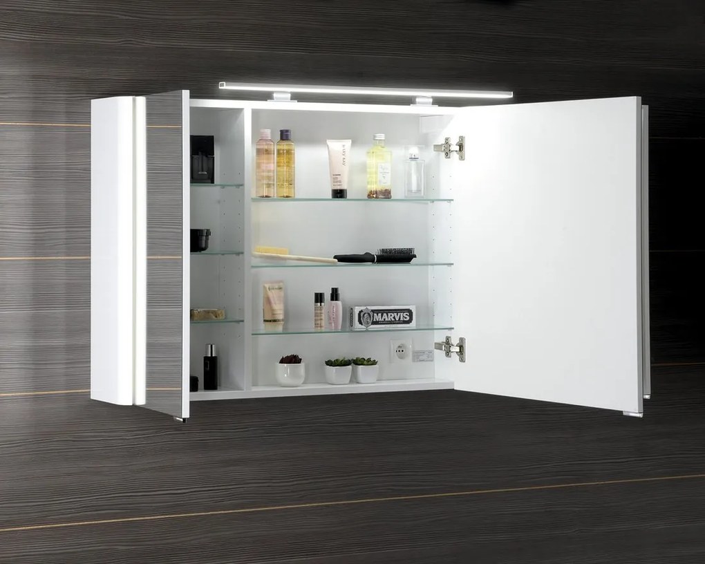 Sapho Sapho, LUCIE galérka s LED osvetlením, 126x70x17cm, biela, LU125-0030