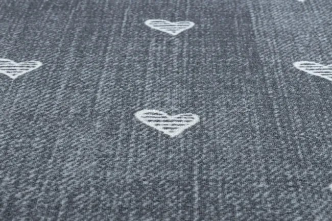 Koberec HEARTS Jeans - sivý