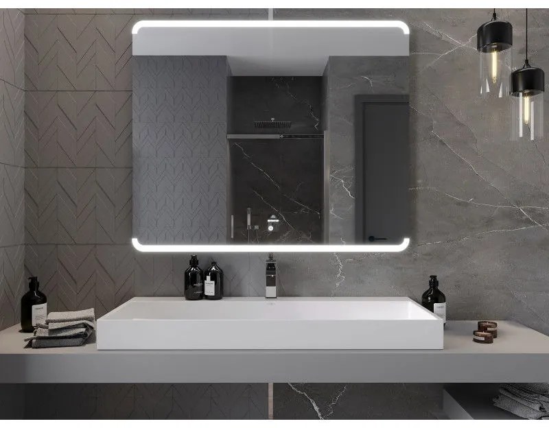 Mexen Nida, LED kúpeľňové zrkadlo s podsvietením 120x100 cm, 6000K, ochrana proti zahmlievaniu, 9806-120-100-611-00