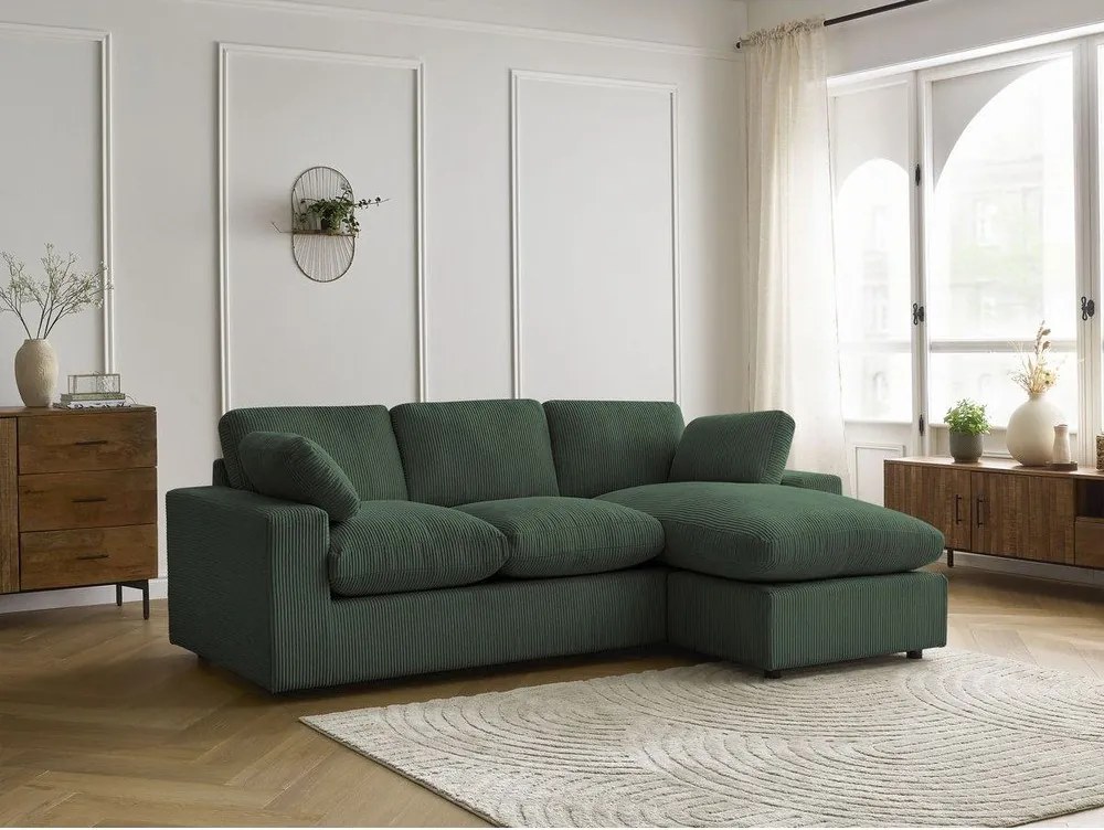 Zelená menčestrová rohová pohovka Belair – Bobochic Paris