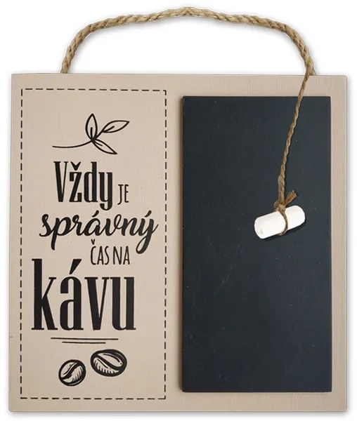 Nekupto Dekorace cedulka velká Vždy je správný čas na kávu Kafetearie