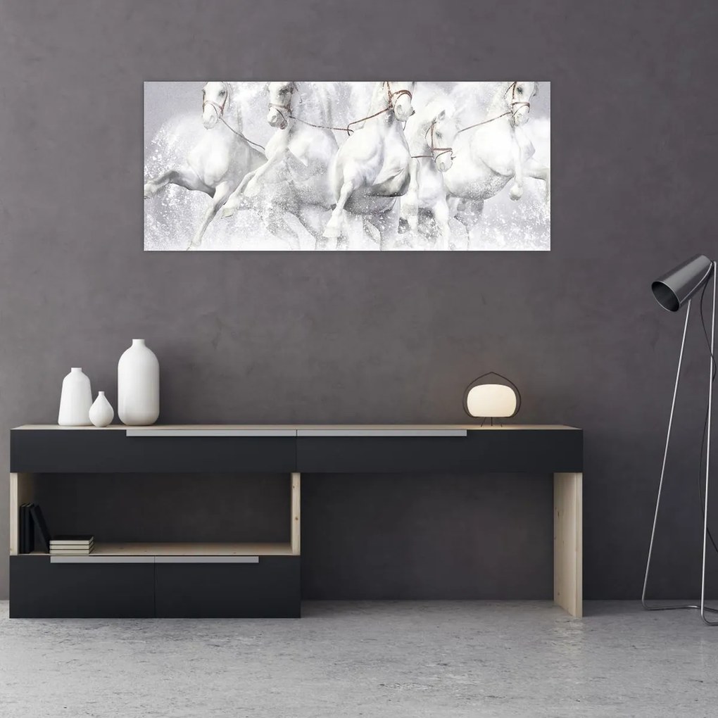Obraz - Ilustrácie závodných koní (120x50 cm)