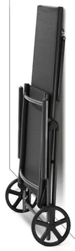 Livarno home Hliníkové ležadlo s kolieskami Houston, čierna/antracitová  (100342131)