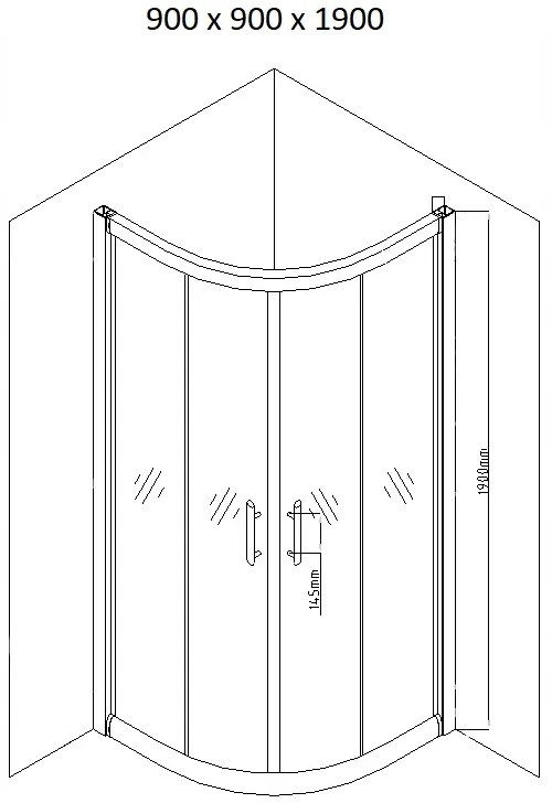 Sprchovací kút MAXMAX MEXEN RIO transparent - štvrťkruh 90x90 cm, 863-090-090-01-00