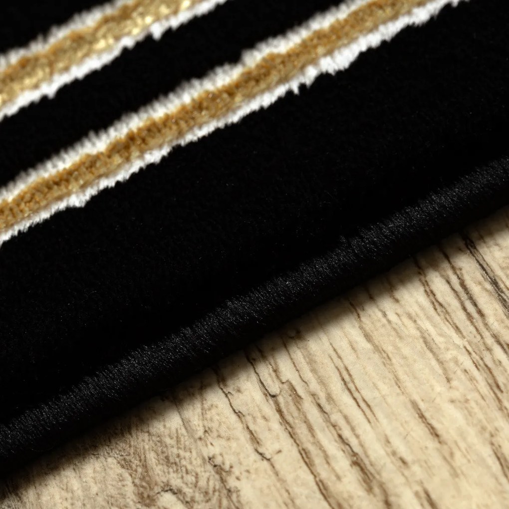 Dywany Łuszczów, Kusový koberec Allure 1968 black/gold, 140x190, čierna, kancelária