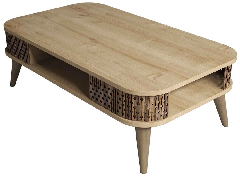 Dizajnový konferenčný stolík Baina 105 cm vzor dub