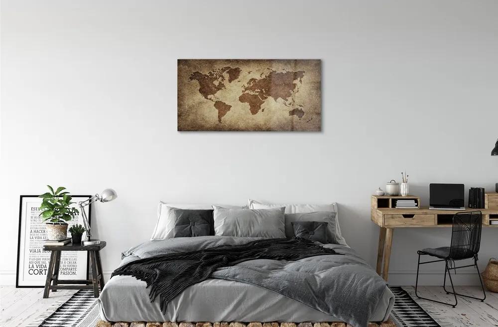 Sklenený obraz šedý mapa 100x50 cm