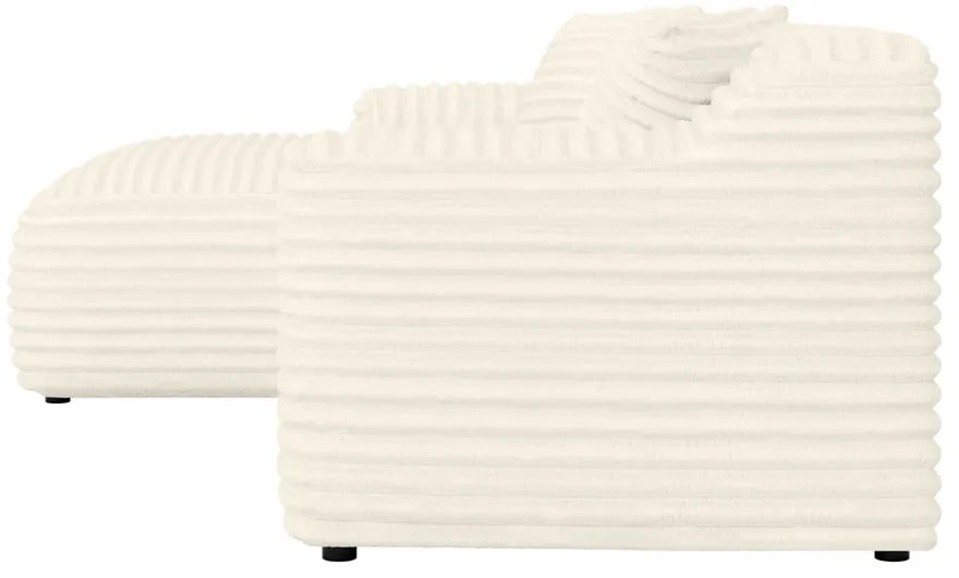 Krémová menčestrová rohová pohovka (ľavý roh/s leňoškou) Martin – Ropez