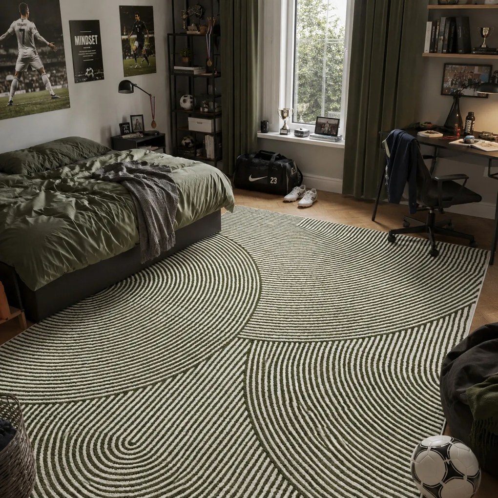 Angel Carpet, Kusový koberec Zafiro 25 Green, 160x230, zelená, kancelária