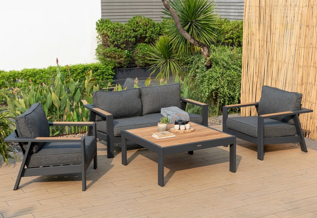 Záhradný hliníkový nábytok PALAU 2 so štvorcovým stolom