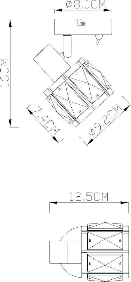 Nástenná lampa Kris, sklenený krištáľ