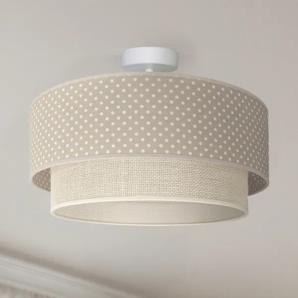 Brilagi-LED Prisadený luster BOHO BOBO 1xE27/60W/230V priemer 40 cm bodky béžová/krémová.