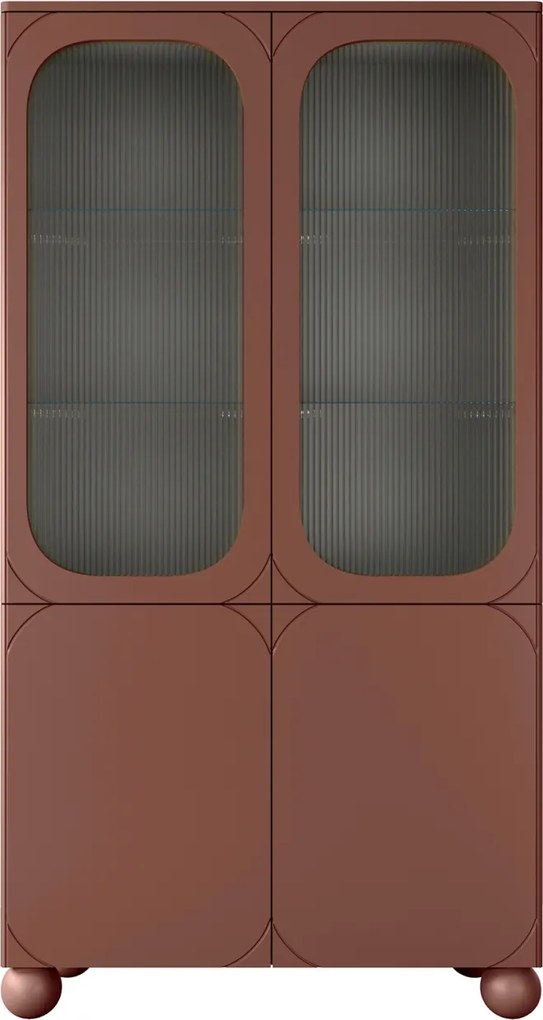 Štvordverová vitrína Sonatia II 100 cm - burgund