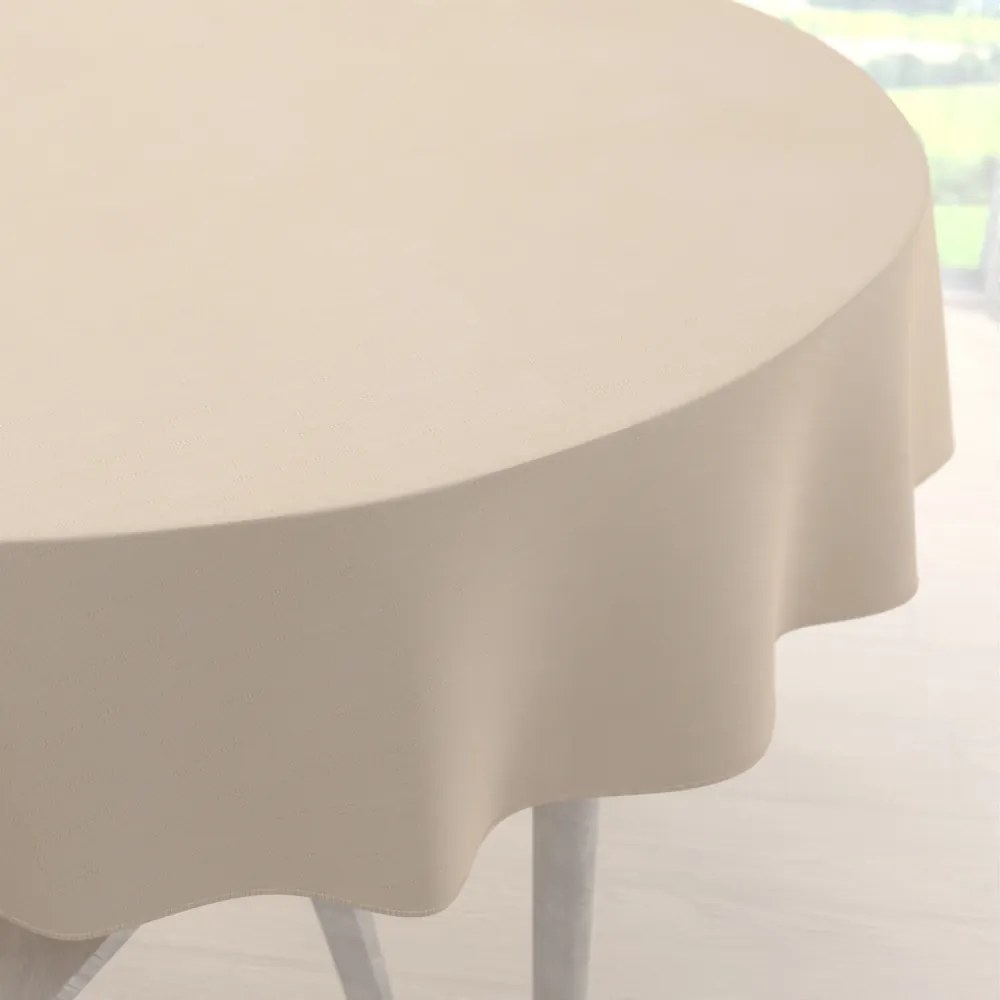 Biante Teflónový okrúhly obrus TF-002 Svetlo béžový Ø 130 cm