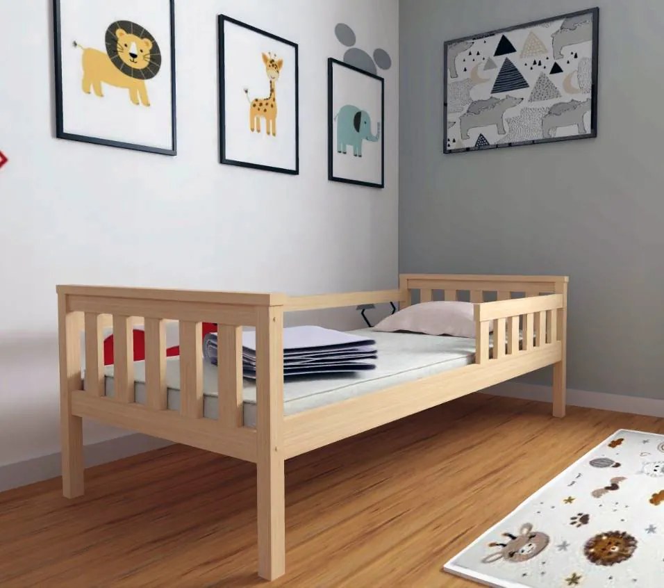 Detská posteľ z masívu borovice FRANK - 200x90 cm - prírodná
