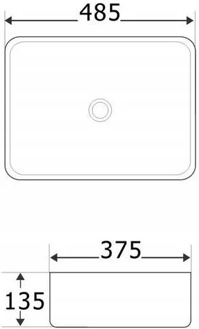Invena Nyks, keramické umývadlo na dosku 485x375x135 mm, biela lesklá, INV-CE-11-001-C