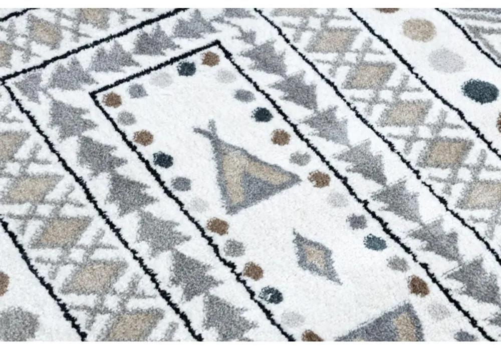 Detský kusový koberec Pre indiánov krémovo biely 200x290cm