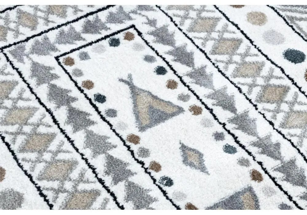 Detský kusový koberec Pre indiánov krémovo biely 80x150cm