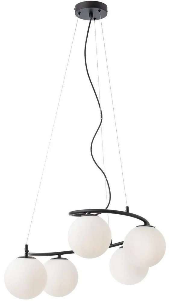 Redo 01-2720 - Luster na lanku VOLLEY 5xE14/28W/230V čierna