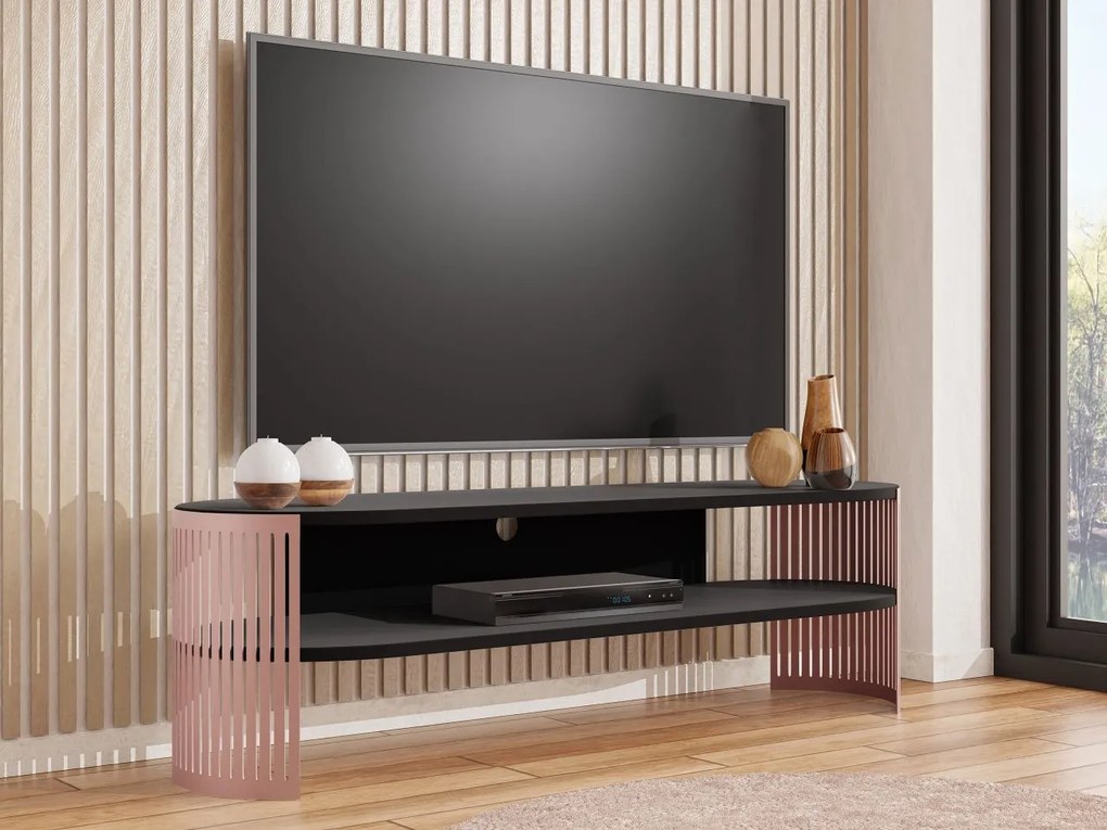 TV stolik/skrinka Zinzit Ember, Farba: medená / mramor
