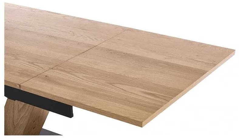 Jedálenský stôl Medina - obdĺžnik, 160-220 x 90 cm, dub / čierna
