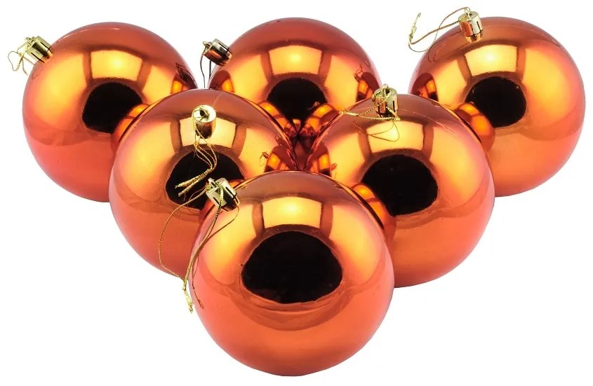 DECOLED Plastová koule, prům. 10 cm, měděná, 6x lesklá