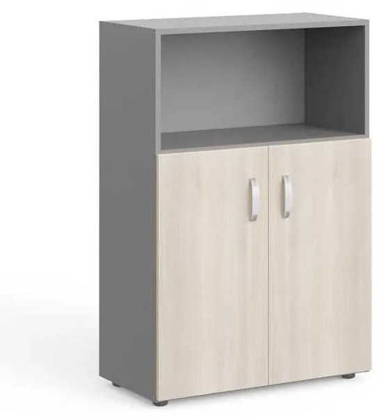 Stredná skriňa Manager 79,8 x 42,2 x 119,5 cm, agát svetlý / sivá