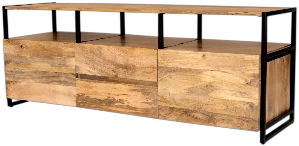 furniture-nabytek.cz - TV stolík masív kov a dreva mango 160x60x45