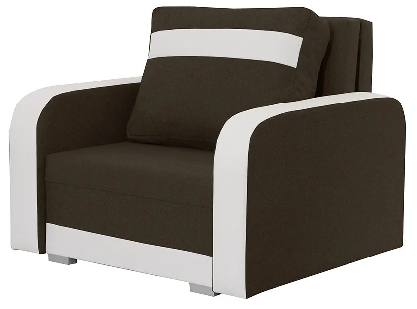 Kreslo KONRAD s funkciou spania Hnedá/biela