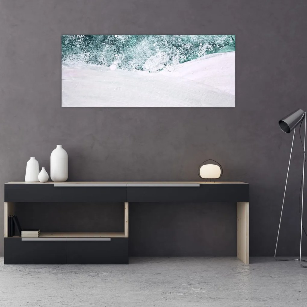 Obraz - Tyrkysová abstrakcia (120x50 cm)