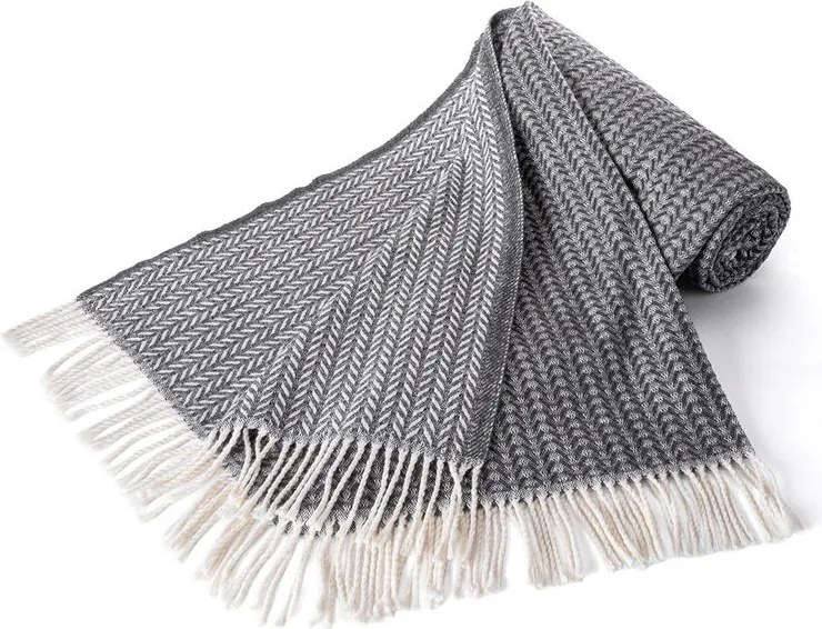 Pléd so strapcami LADA tmavo šedý 150 x 200 cm