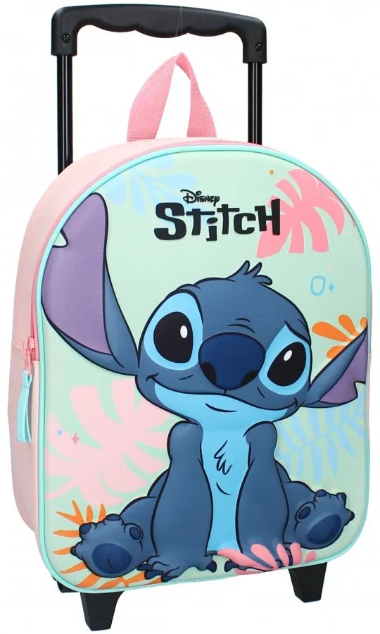 Detský cestovný 3D kufor na kolieskach / trolley Lilo &amp; Stitch - 9L