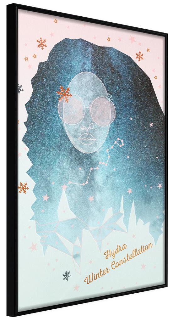 Artgeist Plagát - Hydra Winter Constellation [Poster] Veľkosť: 20x30, Verzia: Zlatý rám s passe-partout
