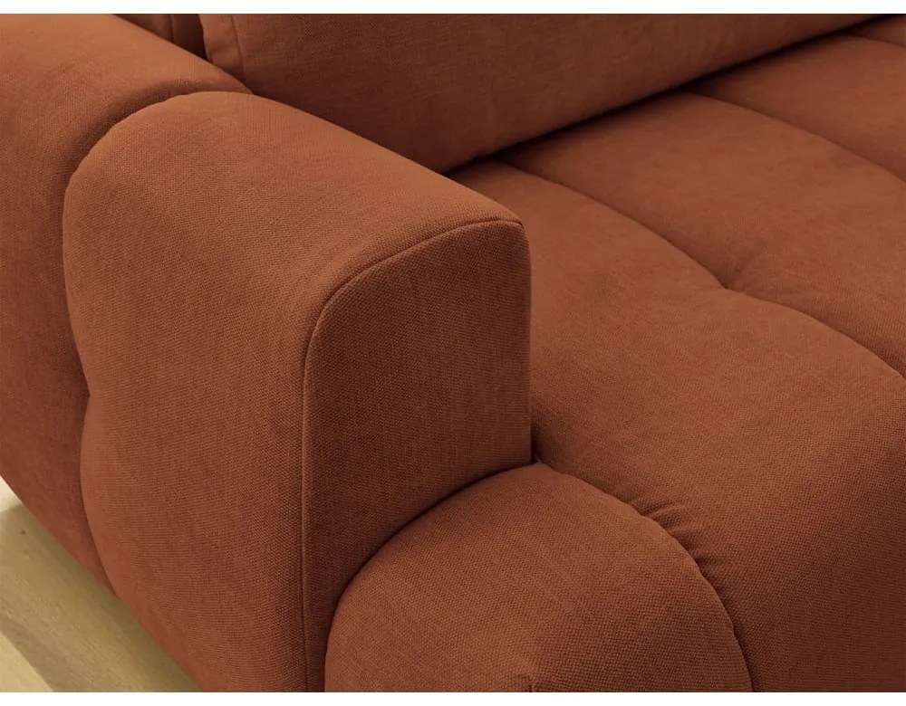 Rozkladacia/s úložným priestorom rohová pohovka v tehlovej farbe (pravý roh/do L) Fuji – Bobochic Paris