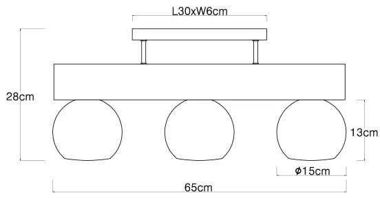 Globo 15656-3D - Luster prisadený MOITAS 3xE27/40W/230V