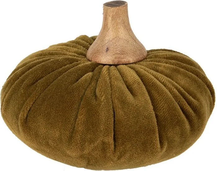 Zelená textilná dekorácia tekvice Pumpkin M - Ø 12*10 cm