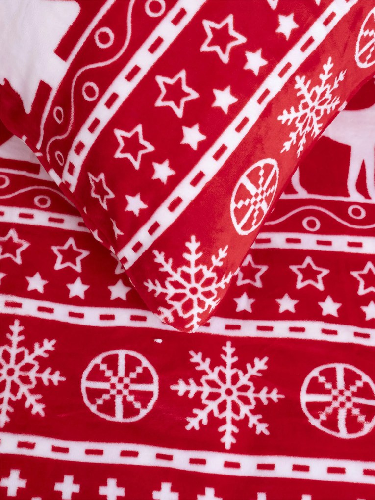 Obliečka na vankúš mikroplyš 40 × 40 cm - Jelene červené