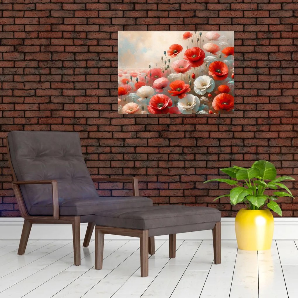 Obraz - Maľba vlčích makov (70x50 cm)