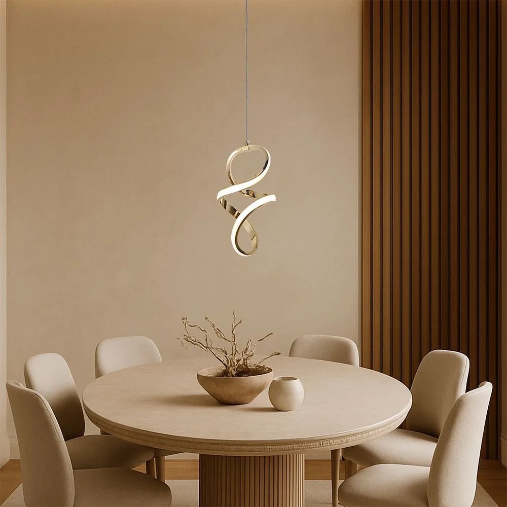 Toolight Toolight, LED závesné svietidlo 24W, 4000K, 4500lm, G074-1CP, zlatá, OSW-08662