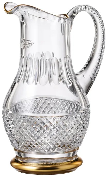 Bohemia Crystal ručne brúsený džbán Felicie Line Gold 1,3l