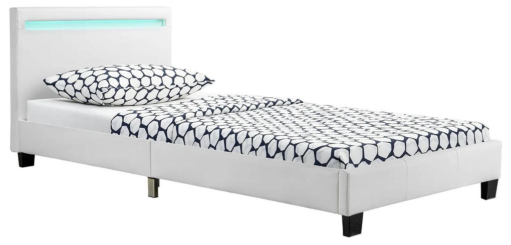 InternetovaZahrada - Čalúnená posteľ Verona 90 x 200 cm - biela