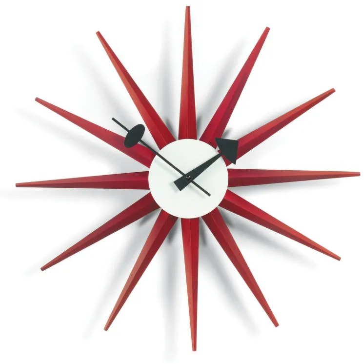 Vitra Hodiny Sunburst Clock, red