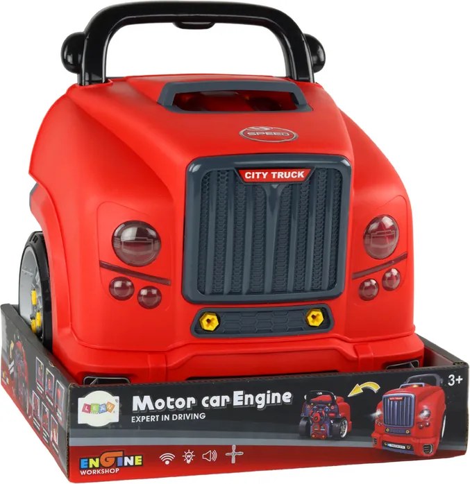 LEAN Toys Súprava na odpojenie motora nákladného vozidla pre domácich majstrov Červená dielňa